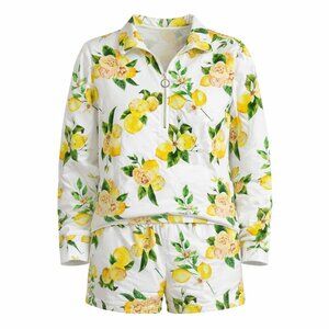 BOSTON PROPER | Lemon Floral Lounge Set | Size M